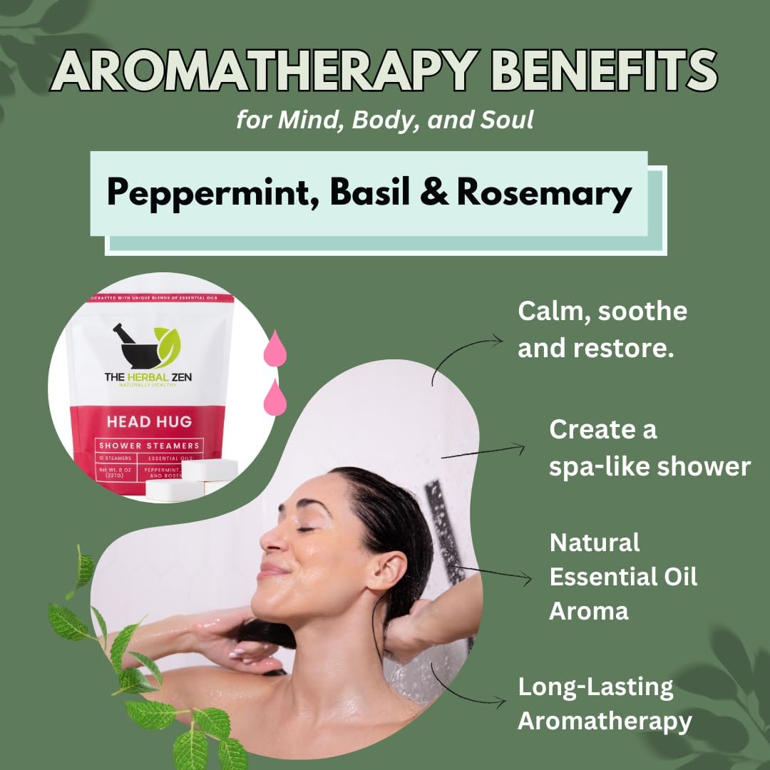 Head Hug Shower Steamers Aromatherapy for Soothing Relief, Bath Gift for Women, Mothers Day, Shower Steamers for Women and Men, Shower Bombs Made in The USA, Shower Tablets with Essential Oils