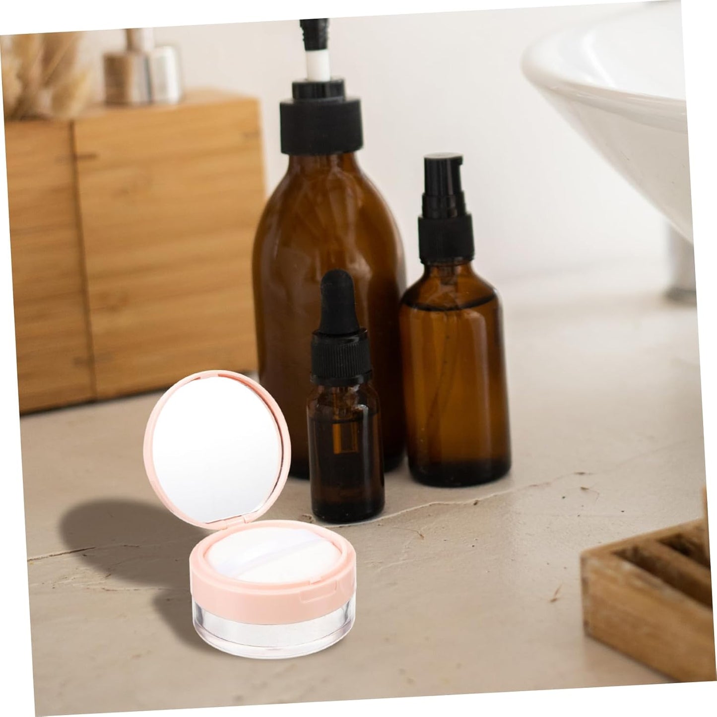 2-piece Mini Empty Cushion Compact Case for Portable Makeup Powder Storage