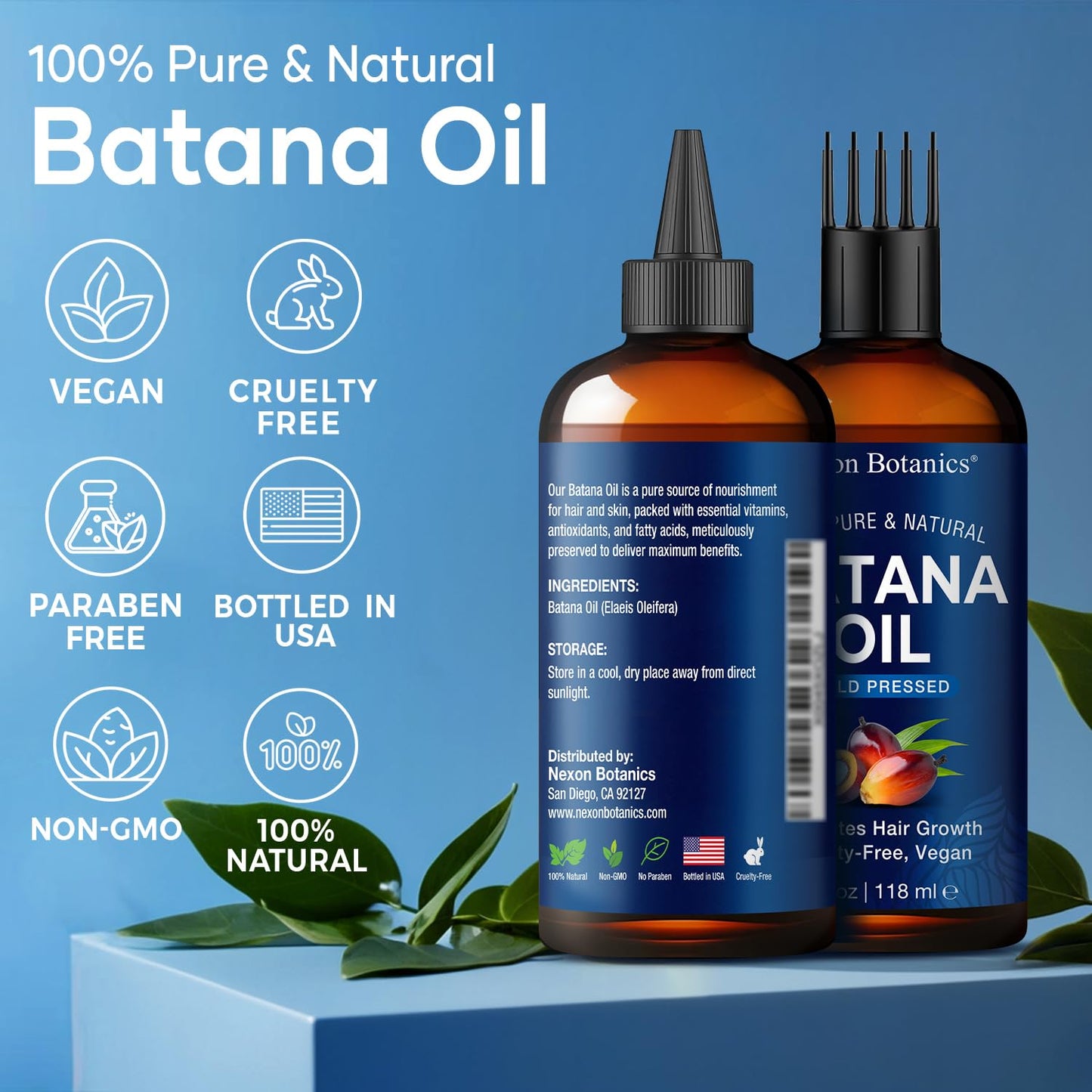 Raw Batana Oil for Hair Growth 4 fl oz - 100% Pure, Natural, Cold-Pressed Oil for Hair, Skin, Face & Lashes - Aceite de Batana