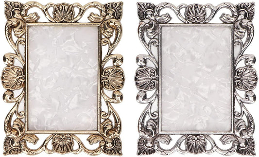 2pcs Resin Nail Art Palette, Nail Art Painting Palette Gold Silver Copper Mixed Color Vintage Photography Props Nail Gel Color Makeup Display Board Nail Art Cosmetic Mixing Tools