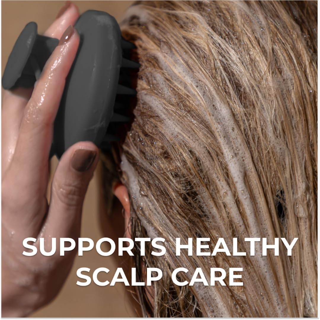 DS Labs Revitalizing Scalp Brush - Silicone Shampoo Massager for a Cleaner, Fresher, Feeling Scalp, Lifts Build Up & Boosts Lather, Ergonomic, Water Resistant, for All Hair Types