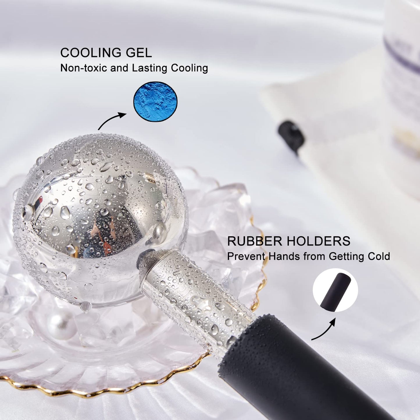 Ice Globes for Face & Eyes, Unbreakable Stainless Steel Cryo Sticks for Beauty Routines, Facials Cold Roller Cooling Globes for Puffiness, Wrinkles, Dark Circles, Headaches