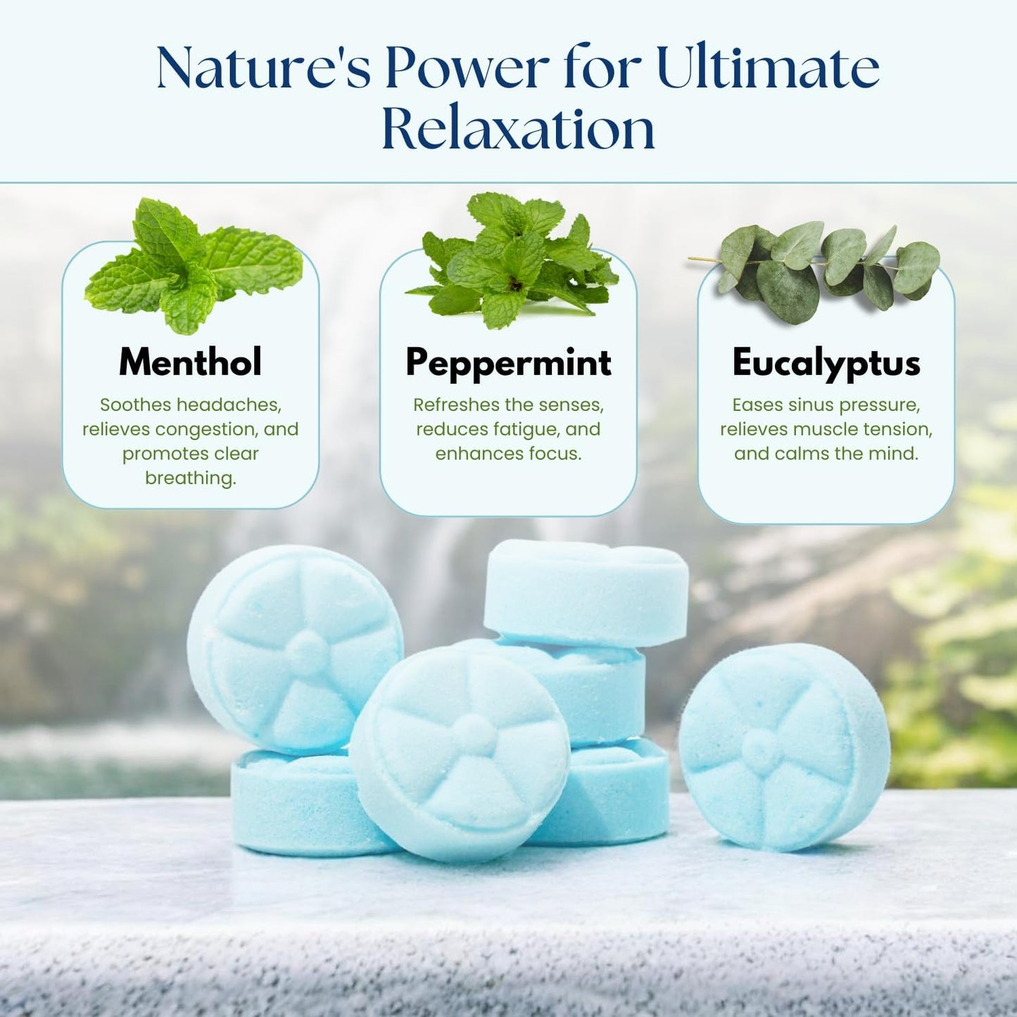 TLG Soothe Shower Steamers Aromatherapy 7 Pack – USA Made with Extra Menthol, Peppermint & Eucalyptus – Shower Bomb for Relaxation, Stress & Sinus Relief – Gift for Men & Women