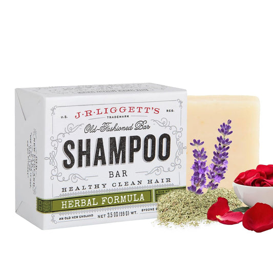 J·R·LIGGETT'S Shampoo Bar - Herbal Formula, All Natural Bar Shampoo for Hair with Coconut Oil & Castor Oil, Sulfate Free, GMO Free, Antioxidant-Rich Plant Oils, Promotes Scalp Balance, 3.5 oz - 1 Pack