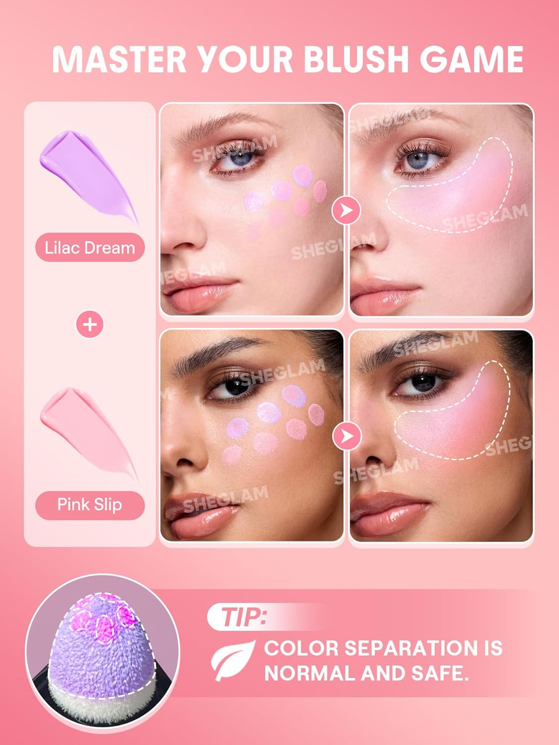 SHEGLAM Color Bloom Liquid Blush-Lilac Dream