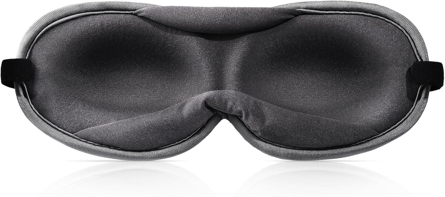 Slim 3D Sleep Mask for Side Sleepers, Blackout Sleeping Mask for Men, Women & Girls, Zero Eye Pressure, Ultra Soft Eye Masks for Sleeping, Perfect for Travel, Nap, Meditation, Airplane (Gray)