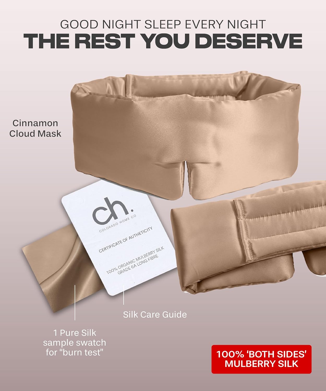 SUNDAYSILKS™ | Adjustable Silk Sleep Mask for Side Sleeper | Cloud-Like Comfort, Weighted for Deep Sleep | Soft Sleep Face Mask for Women & Men, Full Blackout, Cooling Silk Eye Mask for Sleeping