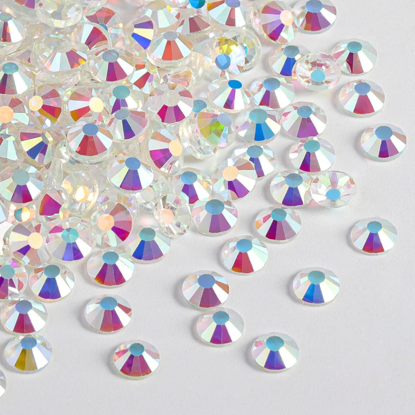 Beadsland 1440 Pieces Flat Back Crystal Rhinestones Round Gems, Transparent AB,SS10,2.7-2.9mm
