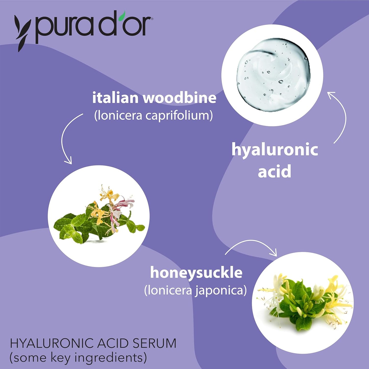 PURA D'OR Hyaluronic Acid Serum For Deep Hydration (3.3oz x2 = 6.6oz) Anti-Aging, Plumping & Moisturizing Formula For Smooth, Supple Skin - Natural Skincare Boost - Fine Lines & Wrinkle Reducer