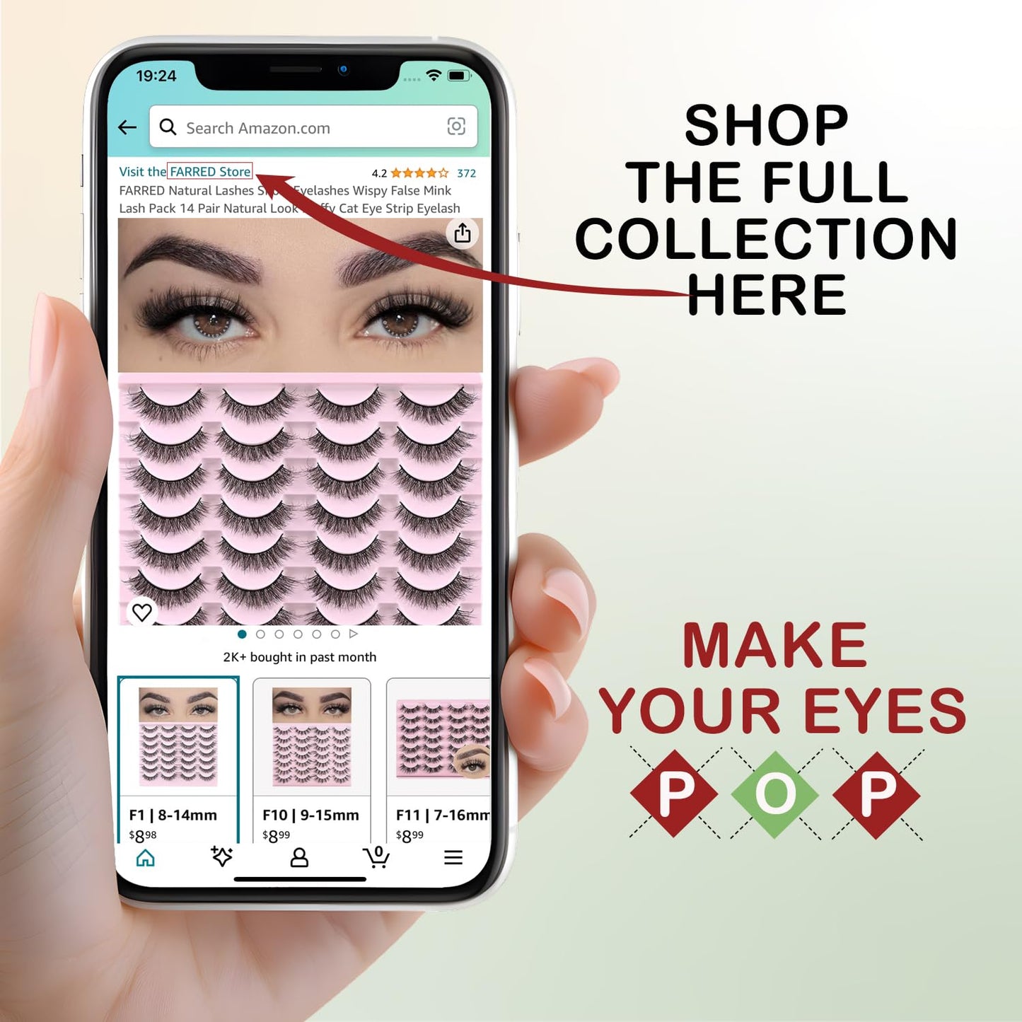 FARRED Cat Eye Lashes Short Natural Eyelashes Fluffy Wispy Lashes 14 Pairs False Lash Wispy Volume Fake Eyelash Faux Mink Strip Lashes Pack for Daily Makeup (F13 | 7-14 mm)