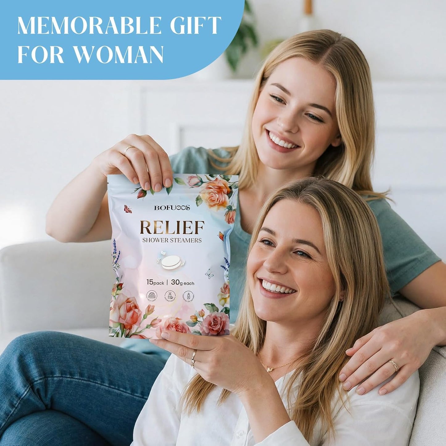 Shower Steamers Aromatherapy 15 Pack, Shower Bombs with Natural Essential Oils, Relaxation & Self Care Gifts for Women Teen Girls Mom, Birthday Christmas Stocking Stuffers White Elephant Gifts