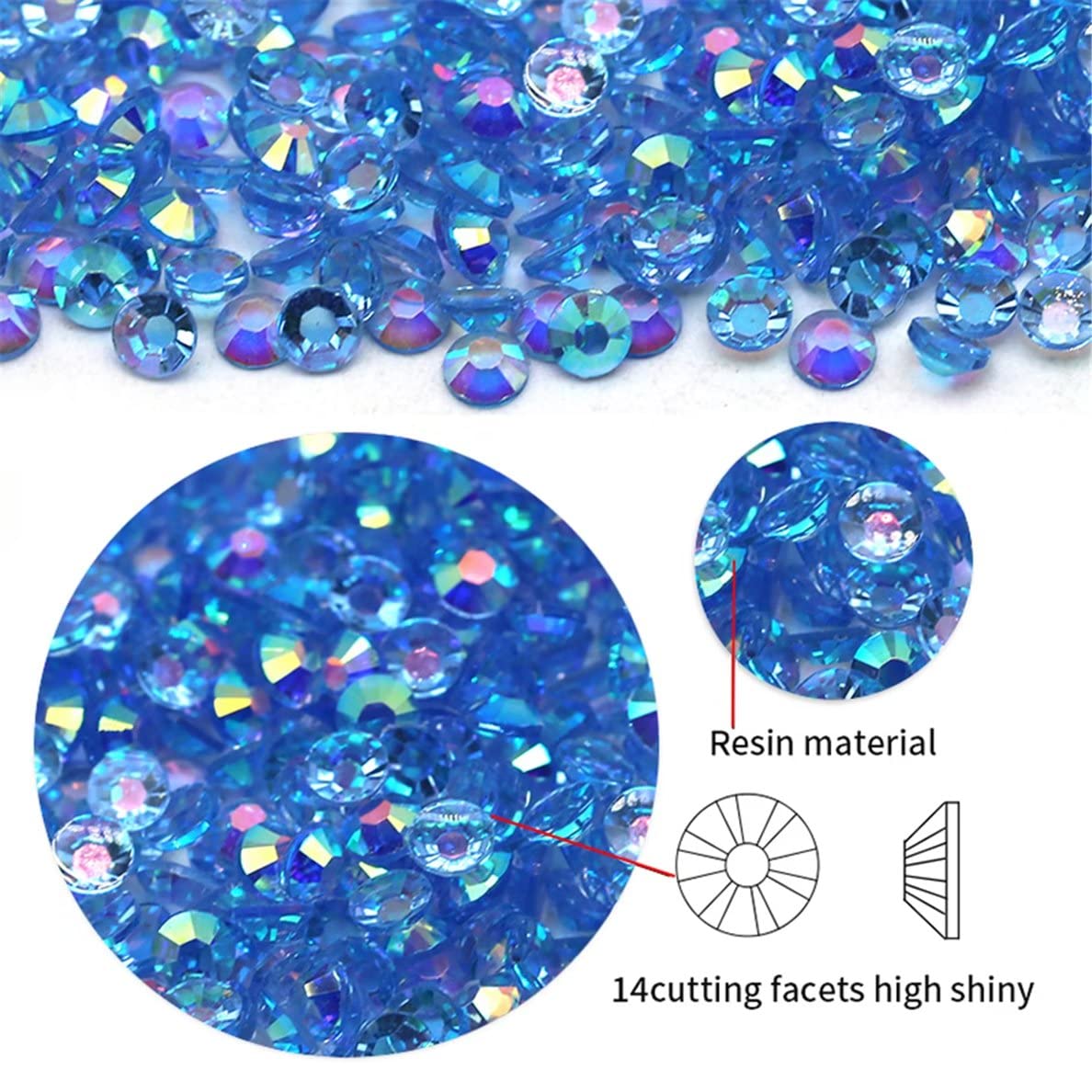 1440 Pcs SS20 5mm AB Flatback Rhinestones for Nails Art Crafts Transparent Glitter Round Gems Crystals DIY Clothes Shoes(Clear Light Pink AB)