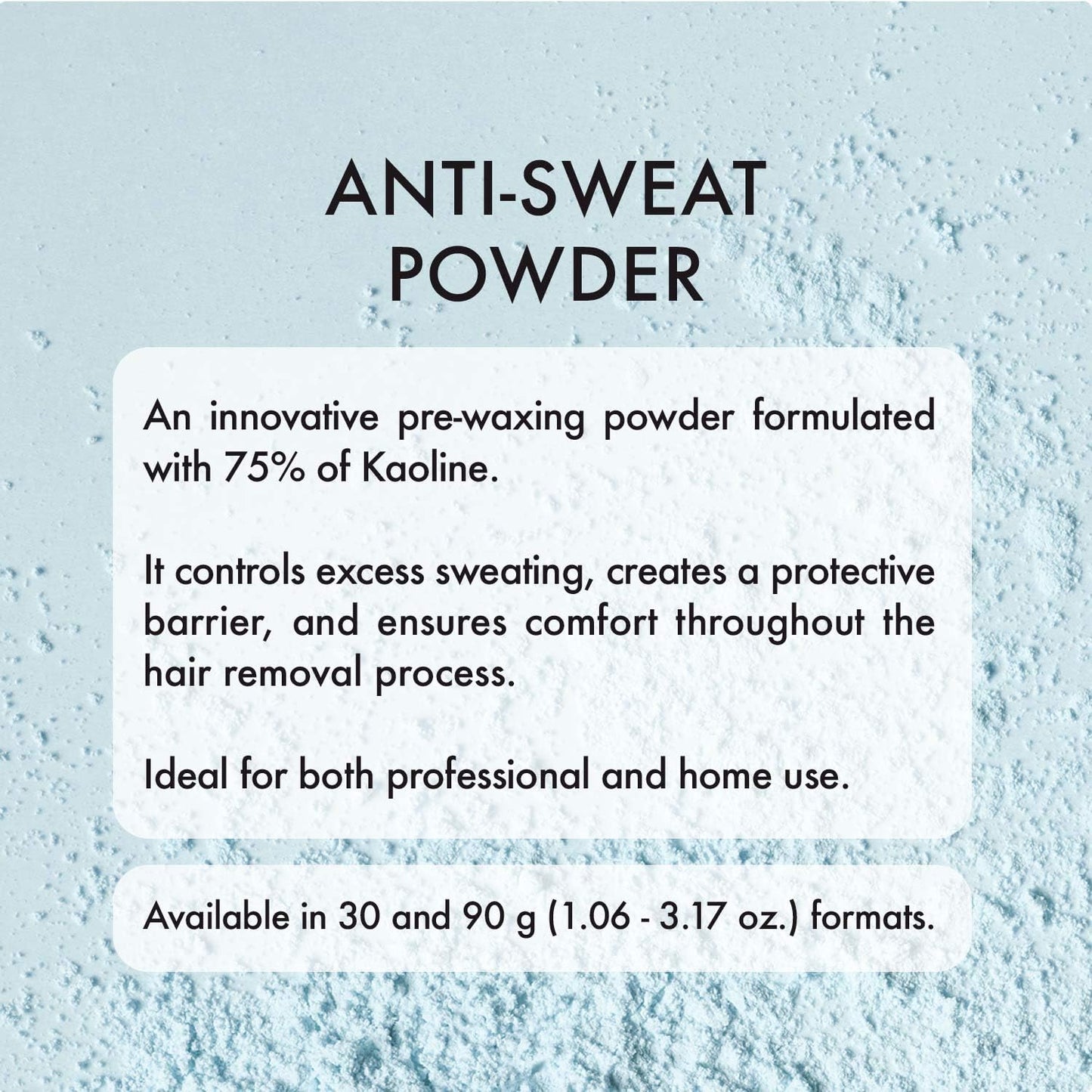Italwax Help Line Anti-Sweat Powder 3.17 oz (90g) – Soothing Kaolin Formula – Prepares Skin for Waxing – Controls Moisture – for Professional and Home Use