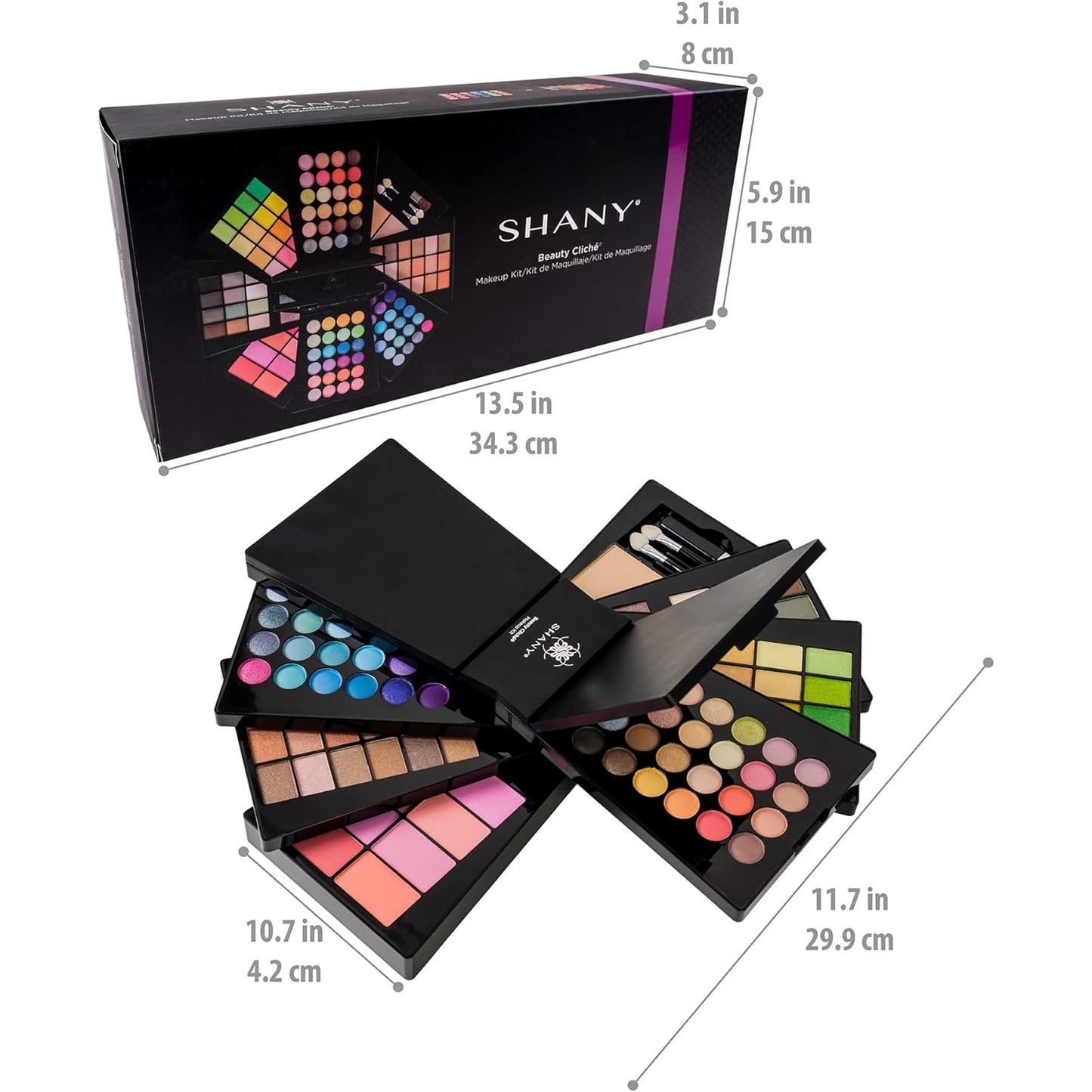 The SHANY Beauty Cliche Makeup Set - All-in-One Makeup Palette with Eyeshadows, Face Powders, and Blushes