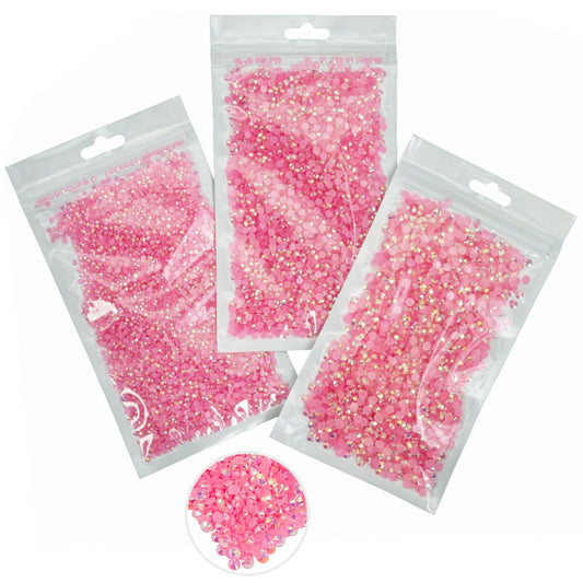 16000PCS Dark Pink AB Resin Rhinestones for Crafting 3mm 4mm 5mm Flatback Jelly Stones Bulk SS10 SS16 SS20 Non-Hotfix Diamonds Crystals Gems Charms for Nails Face Eyes Makeup Tumblers Bottles Crafts