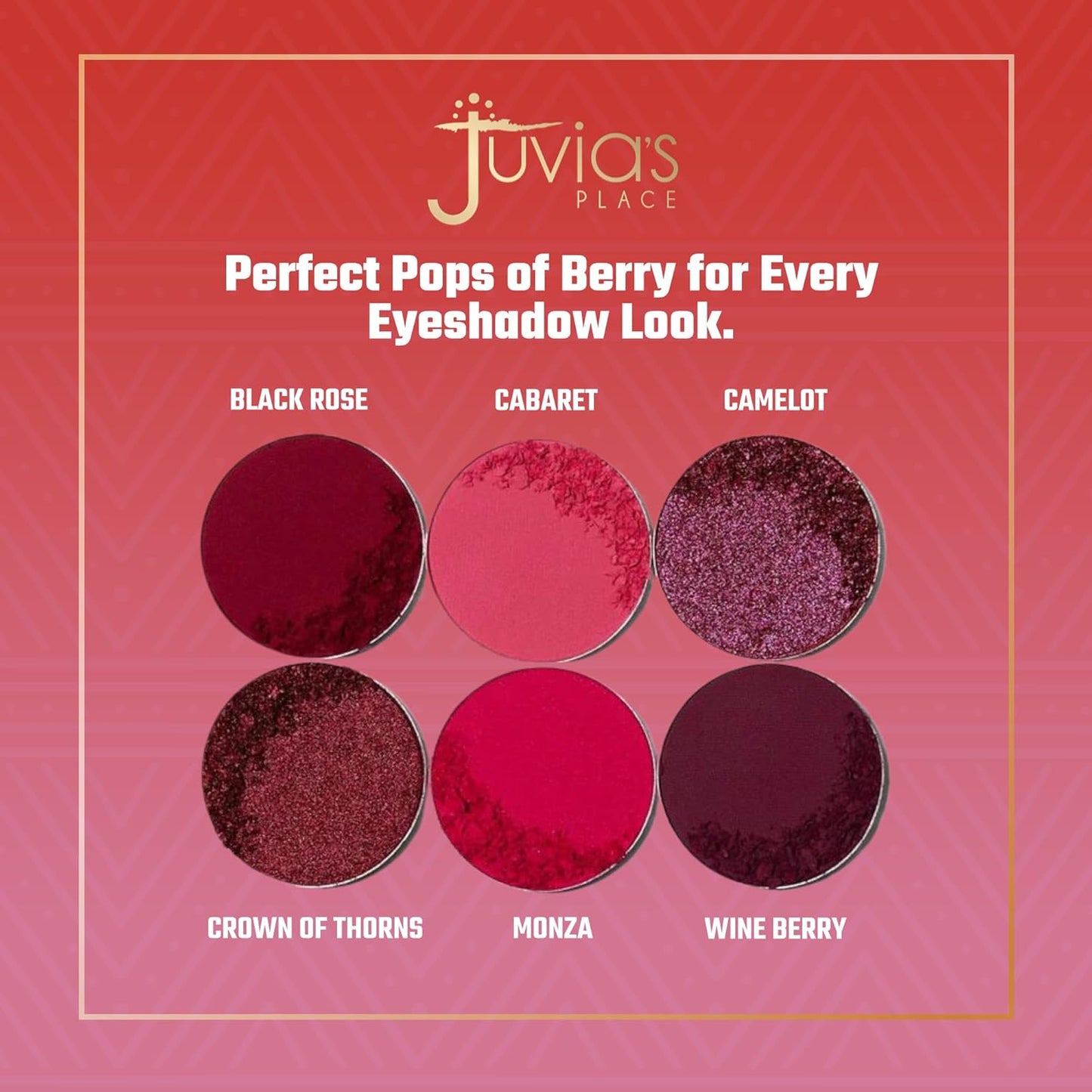 Juvia's Place Palette The Berries - Mauves, Deep Pinks, & Perfect Berry Hues, Professional Eye Makeup, Pigmented Palette for Eye Color & Shine, Pressed, Shades of 6