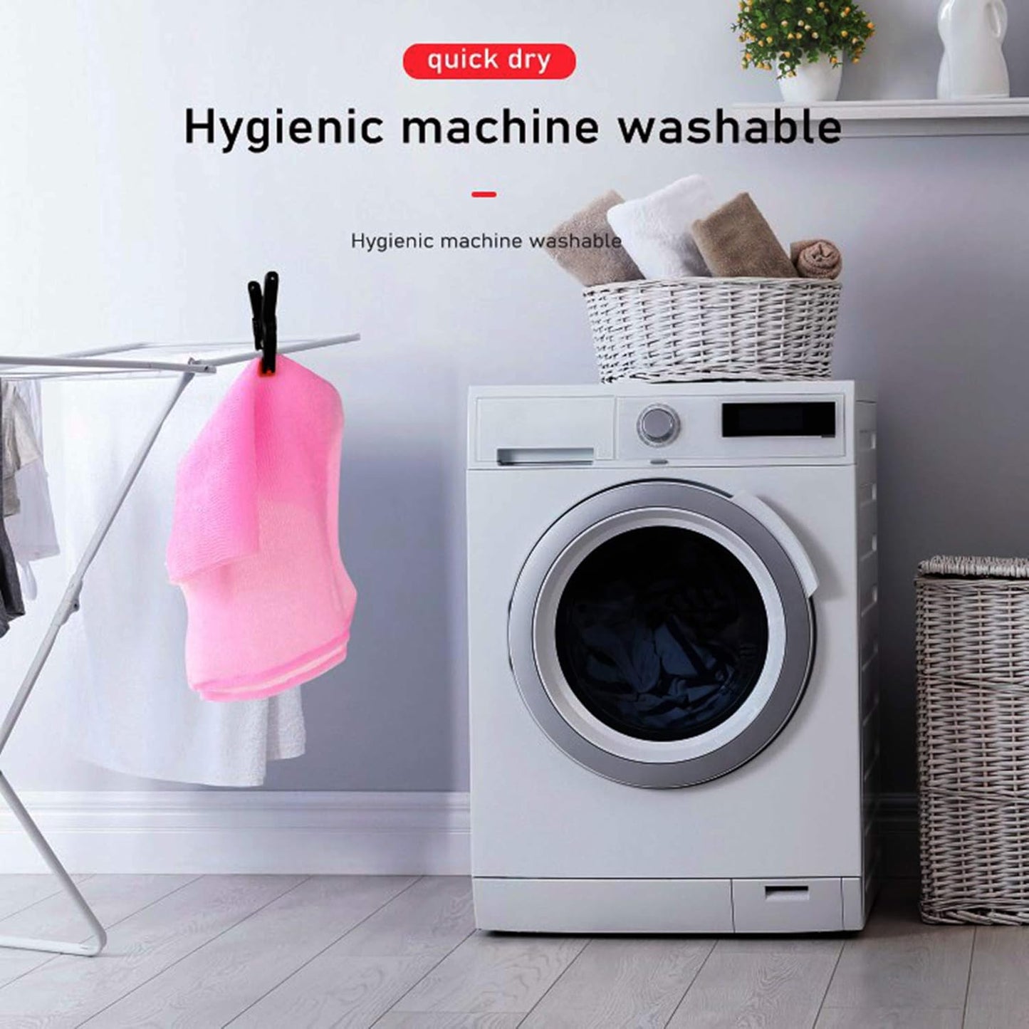 ARCH&M Exfoliating Body Towel (3 Pack) for Glowing, Silky-Smooth Skin - Japanese Beauty Washcloth for Deep Exfoliation & Improved Circulation in The Shower (Blue x 3)