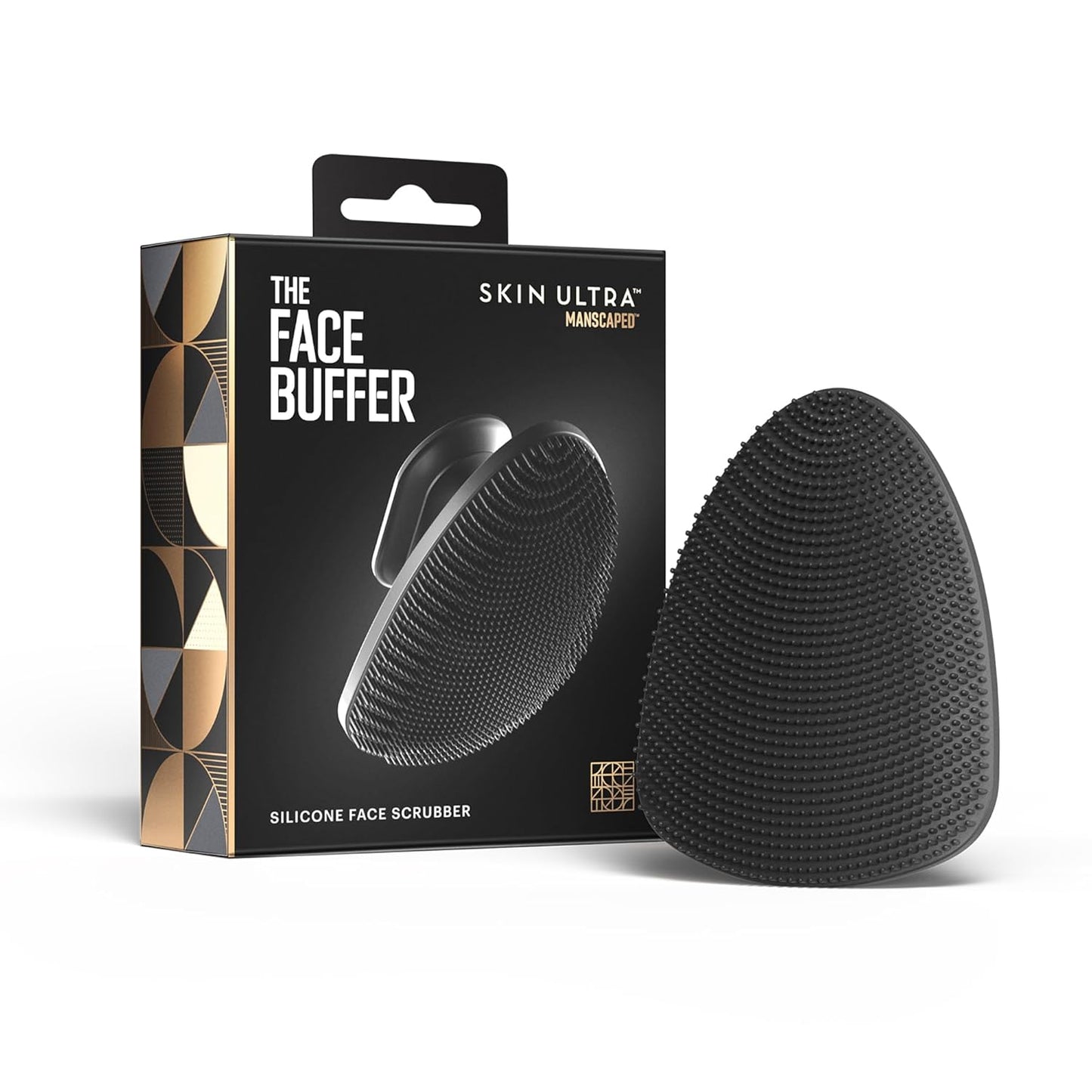 MANSCAPED® The Face Buffer - Men's Silicone Face Scrubber for Nourishing, Deep Cleaning & Exfoliating Your Skin, No-Slip Suction Cup Handle, Gentle Face Massage, 1-Pack