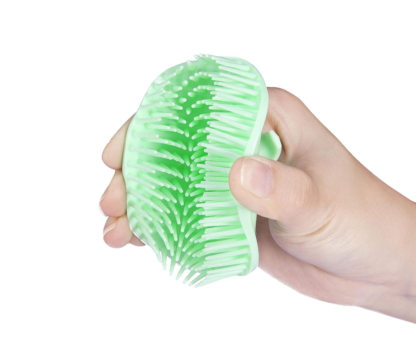 Hair Scalp Brush Dandruff Cleaning Brush Shower Scalp Shampoo Brush Scalp Massager Pack of 4 (White and Green)