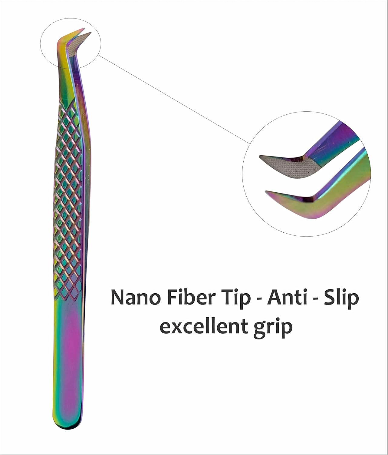 M LASH Eyelash Extension Tweezers (Set of 4) - Professional & Precision Lash Tweezers for Eyelash Extensions - Japanese Steel, Diamond Grip, Fiber Tip V3 (Pink)