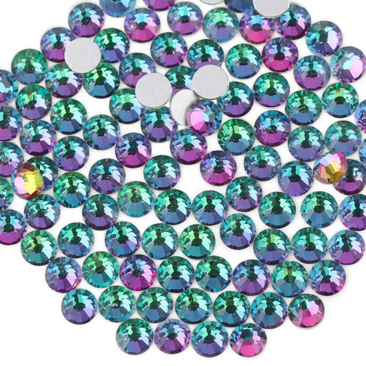 beadsland Flat Back Crystal Rhinestones Round Gems, Green Volcano (1.9-2.0mm) SS6/1440pcs
