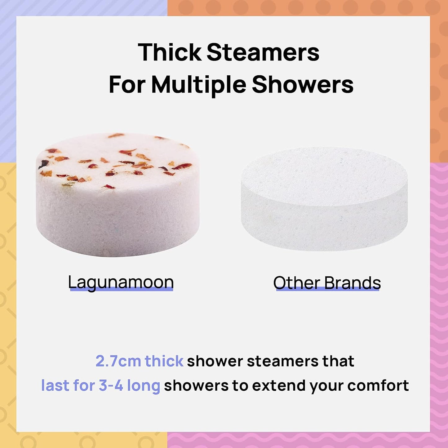 Lagunamoon Aromatherapy Shower Steamers, 12 Piece Variety Pack Essential Oil Shower Steamers - Self Care, Relaxation, Pampering Vapor Shower Tablets for Home Spa, Christmast Set, Gifts for Men, Women