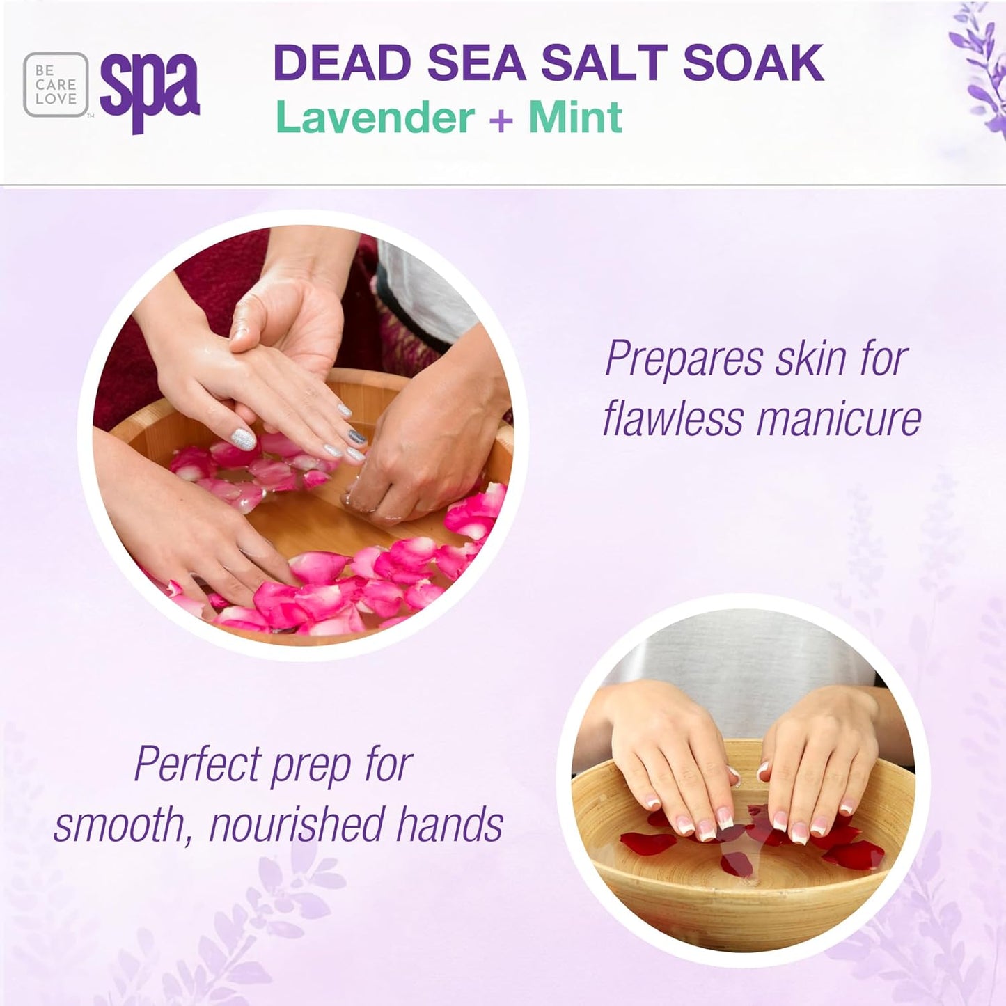 BCL SPA Dead Sea Salt Soak - Bath Salt with Organic Lavender + Mint, Shae Butter, Arnica, Aloe Vera Juice, Chamomile, Argan Oil & Jojoba Oil Skin Exfoliator- Home/Professional Use 16 fl oz