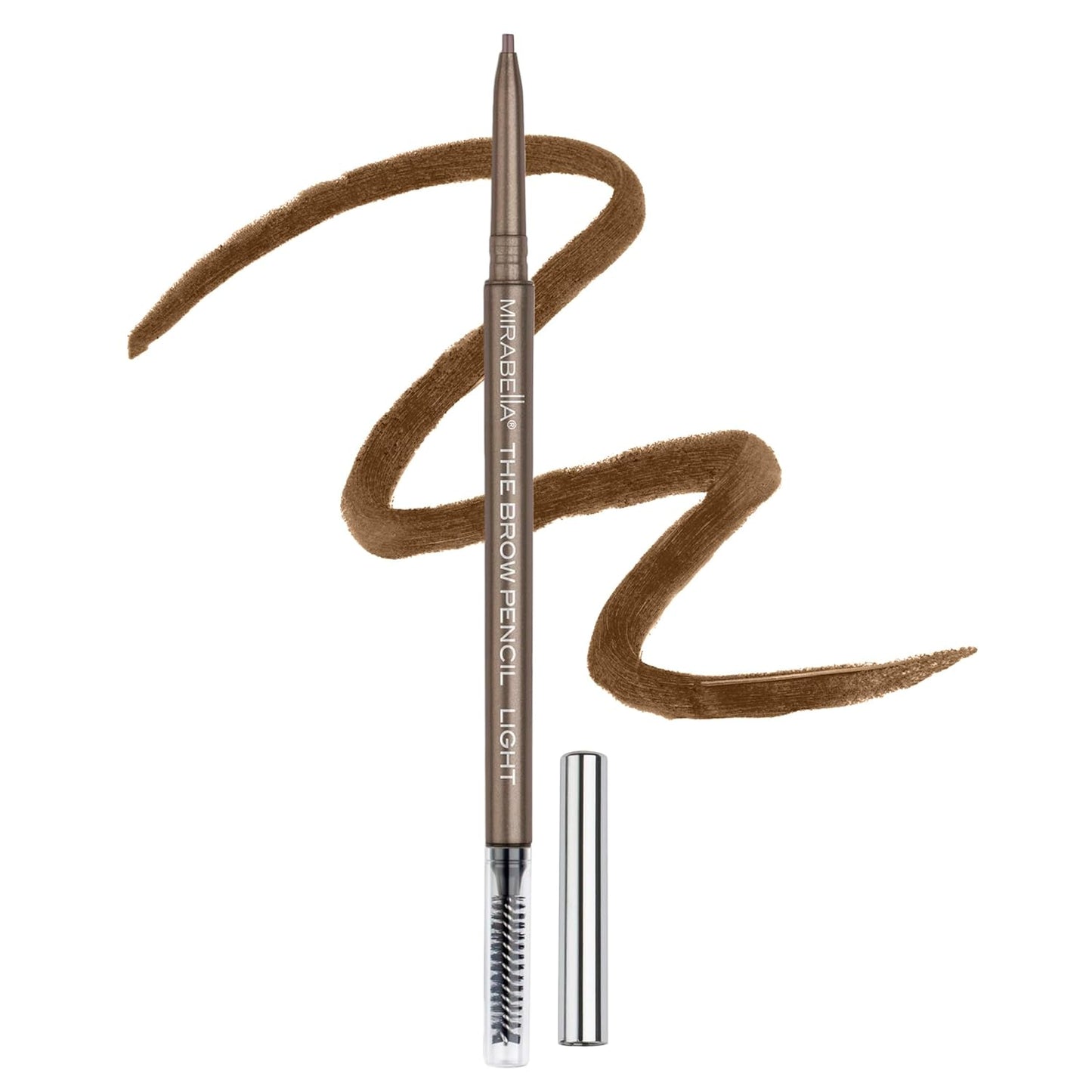 Mirabella Ultra Fine Brow Pencil, Anti-Chip Waterproof Eyebrow Pencil - Smudgeproof, Blendable & Retractable Eyebrow Pencil to Define and Fill In Brows Naturally - Light