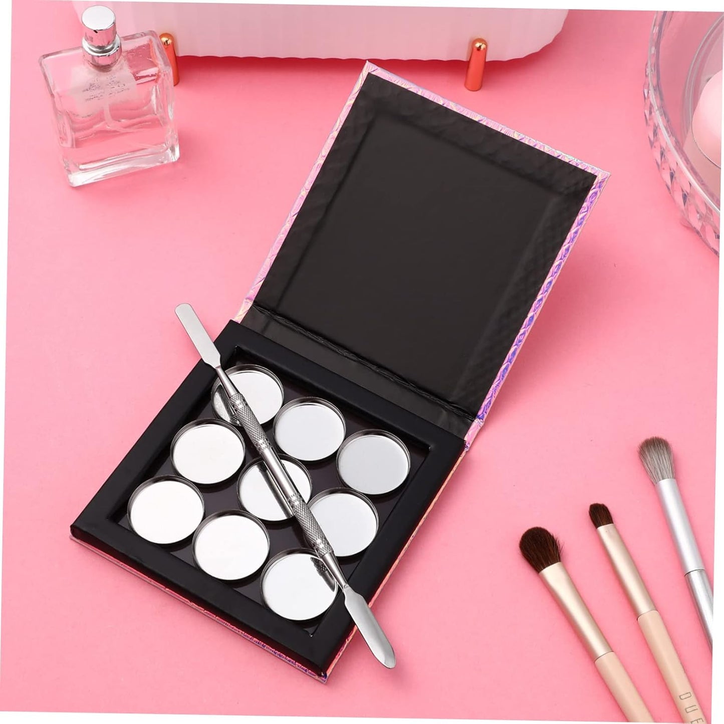 1 Set Empty Makeup Tray Magnetic Makeup Pan Magnetic Palette Empty Cosmetics Palette Empty Eyeshadow Holder Make up Palette Paper Eye Shadow Travel Blush Powder