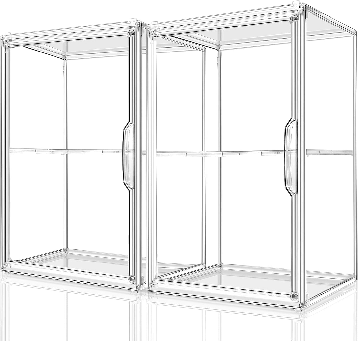 2Pack Makeup Organizer Storage, Large Capactiy Acrylic Bathroom Organizer, Clear Cosmetics Organizer Bins with Division Board for Vanity, Skincare, Countertop Storage and Display Case