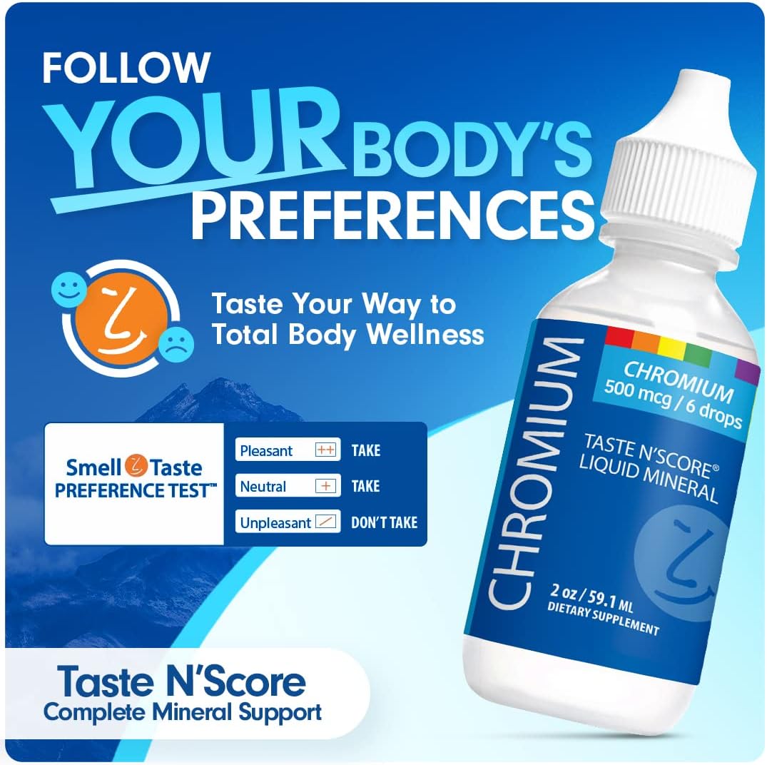 Taste N' Score Chromium Liquid Ionic Mineral Supplement; 100% Pure; 500 mcg; 118 Servings
