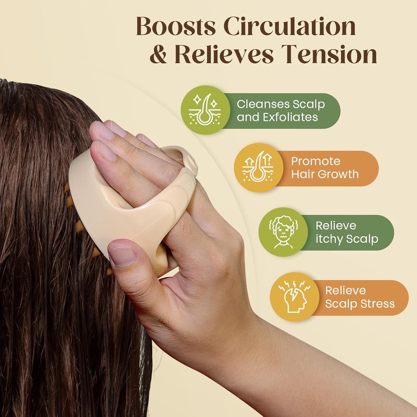 Organic Rosemary & Castor Hair Growth Oil + Scalp Massager Set – Premium Hair Strengthening Oil for Boosting Hair Health, Thickening, Soothing, Moisturizing and Natural Growth – 4.0 oz