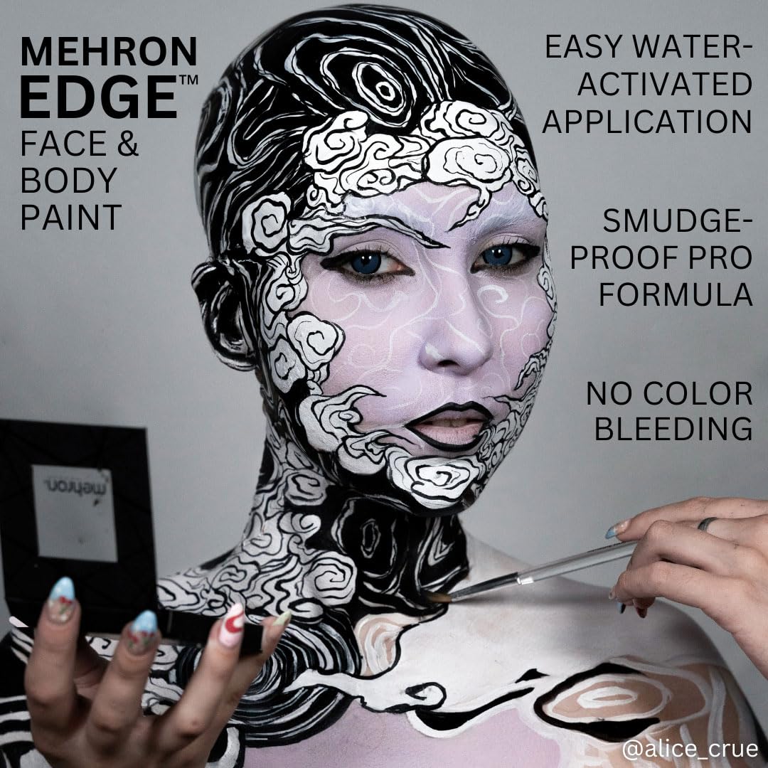 Mehron EDGE Face & Body Paint| Professional Water-Activated Face Paint Makeup | Made in the USA | For Cosplay, Halloween, & SFX (Blue)
