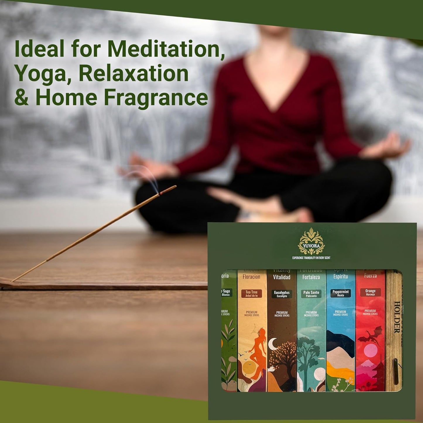 Aromatic Incense Sticks Gift Set – 120 Natural & Non-Toxic Incense Sticks | 6 Soothing Scents | Home, Meditation, Relaxation & Yoga | Free Incense Holder | Inciensos - Gifts for Women