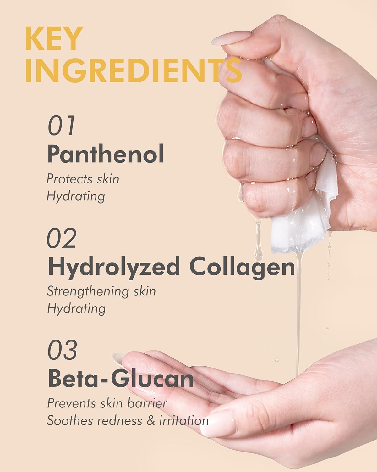 DERMAL Royal Jelly Collagen Essence Korean Facial Mask Sheet Pack of 10 - Intensive Moisture Therapy for Stress-Relief and Skin Elasticity - Hypoallergenic Skin Friendly Sheet