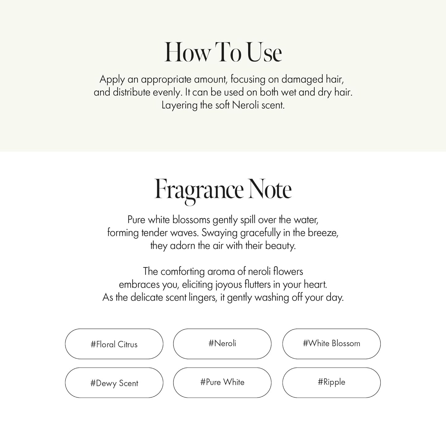 Neroli Glow Hair Essence with Bitter Orange Flower Oil & Complex for Soft Shine, Floral Citrus Scent, Paraben-Free (50ml / 1.69 fl. Oz)