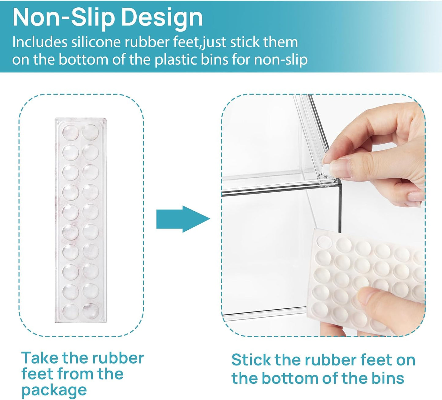 Vtopmart 4 Pack Clear Small Stackable Storage Drawers,Acrylic Bathroom Makeup Organizer,Plastic Storage Bins For Vanity, Undersink, Kitchen Cabinets, Pantry, Home Organization