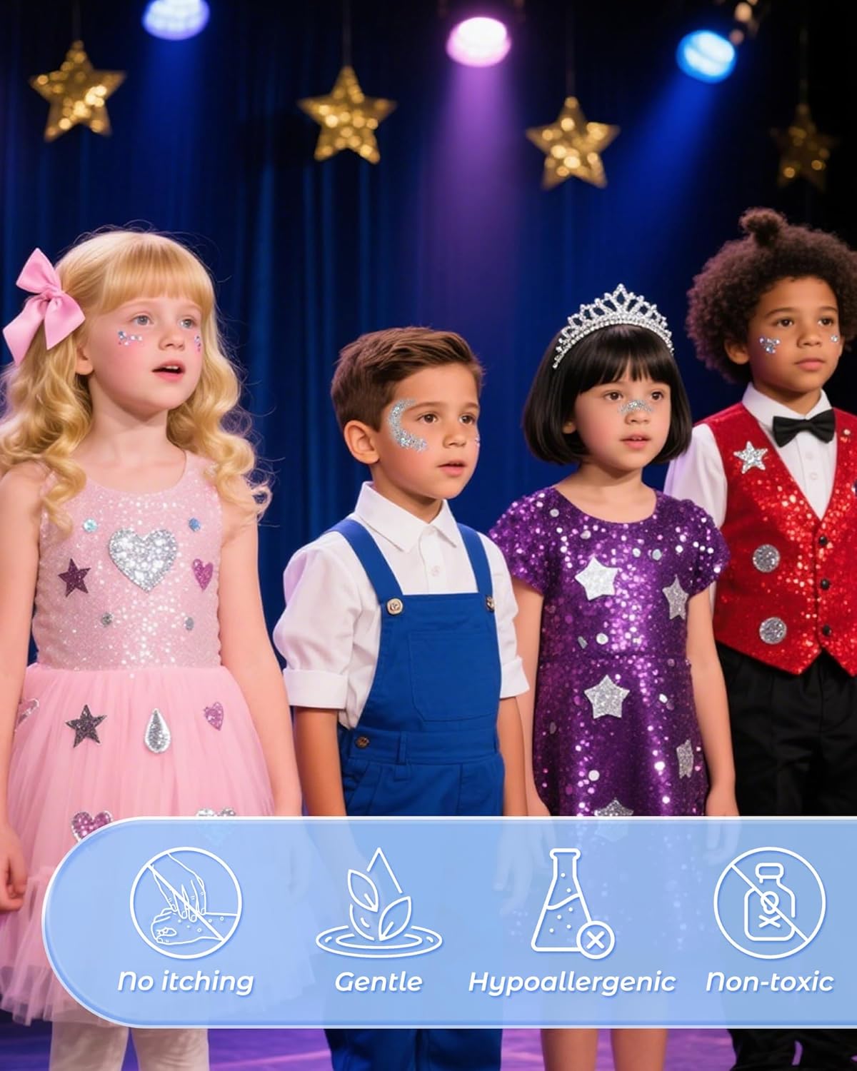 6PCS Silver Face Body Glitter Gel，Holographic Chunky Sequins Body Glitter Paint for Party Singer Concerts Music Festival Rave Accessories for Girls Women Face Body DIY Sparkling Makeup