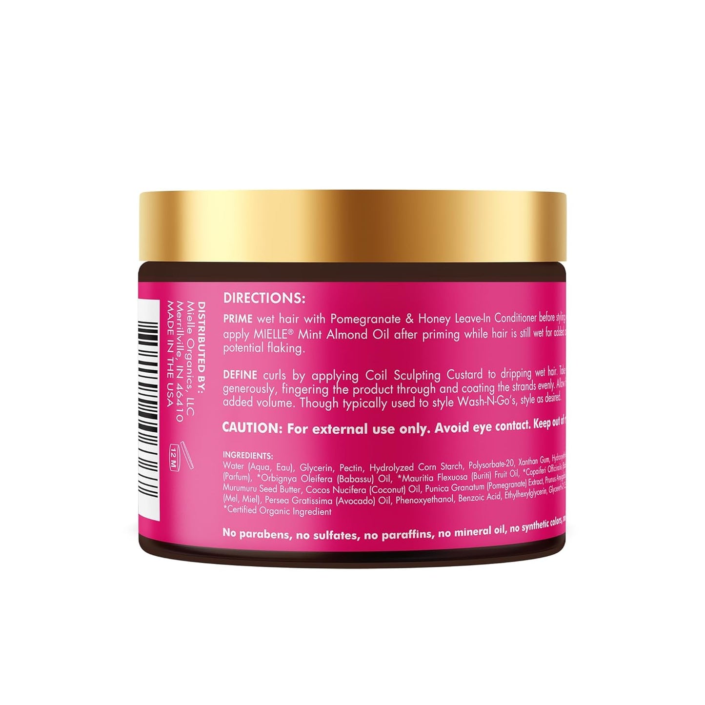 Mielle Organics Pomegranate & Honey Curl Cream - Coil & Curl Defining Hair Cream for Type 4 Hair - Hydrates, Controls Frizz, Conditions & Adds Shine (12 Fl Oz)