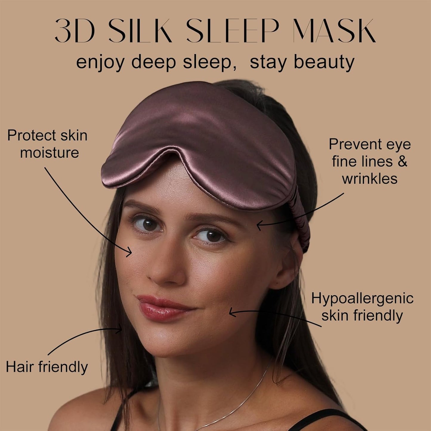 ZIMASILK Adjustable 22 Momme 100% Mulberry Silk Sleep Mask, Upgraded 3D Contoured Cup Eye Mask for Sleeping, Super Soft & Breathable Blindfold, Blackout for Deep Sleeping (Gray Purple)