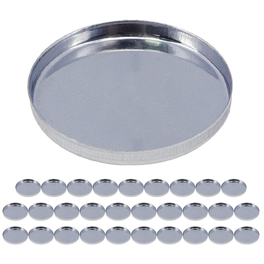 Pack of 30 Empty Round Metal Pans 26mm Eyeshadow Palette Pans Replacement for Magnets Makeup Palettes (3mm Height) Silver
