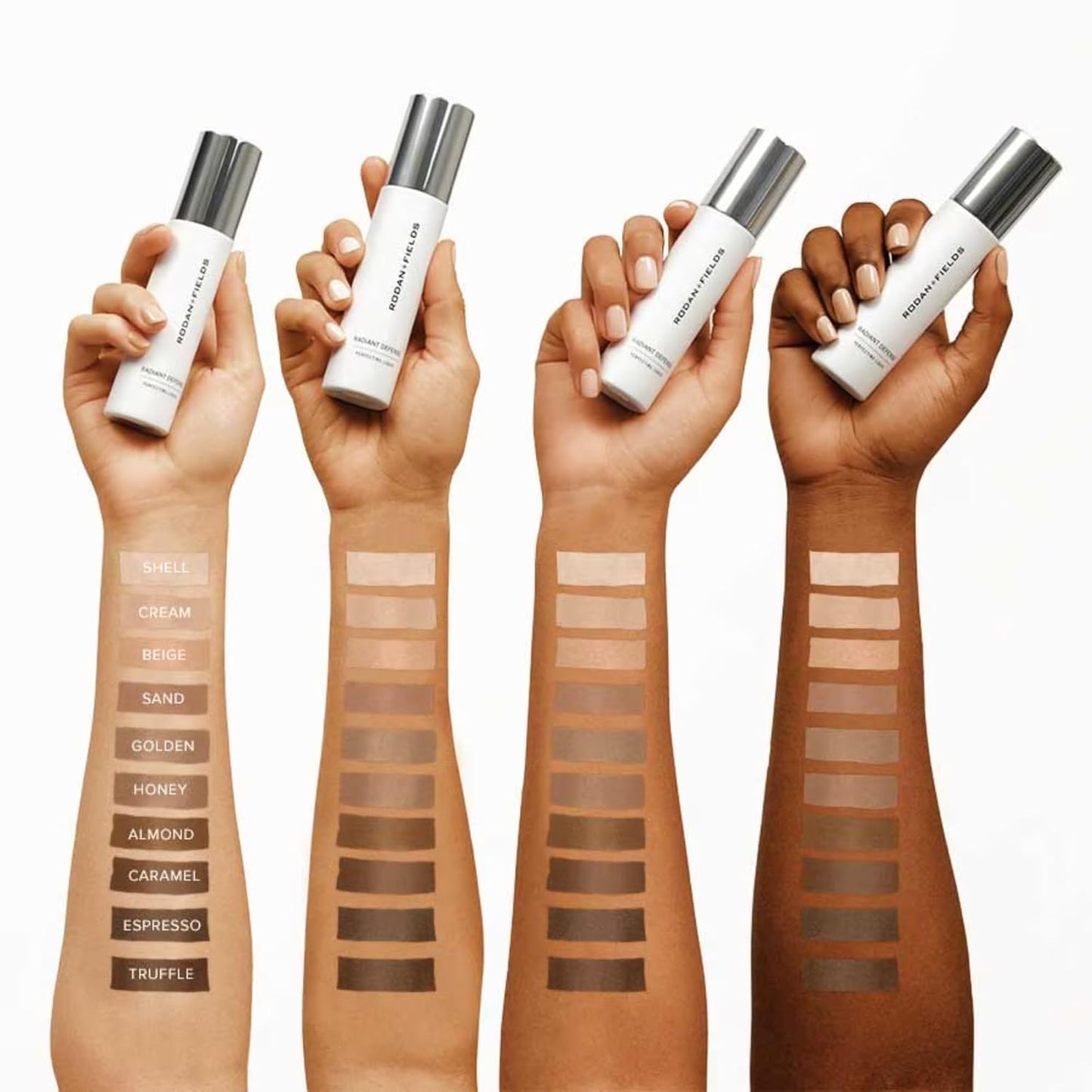 RODAN + FIELDS Radiant Defense Perfecting Liquid SPF 30 - Beige, 50 mL, 4-in-1 Makeup & Skin Care Beauty Solution, Face Sunscreen, Moisturizer, Light Foundation