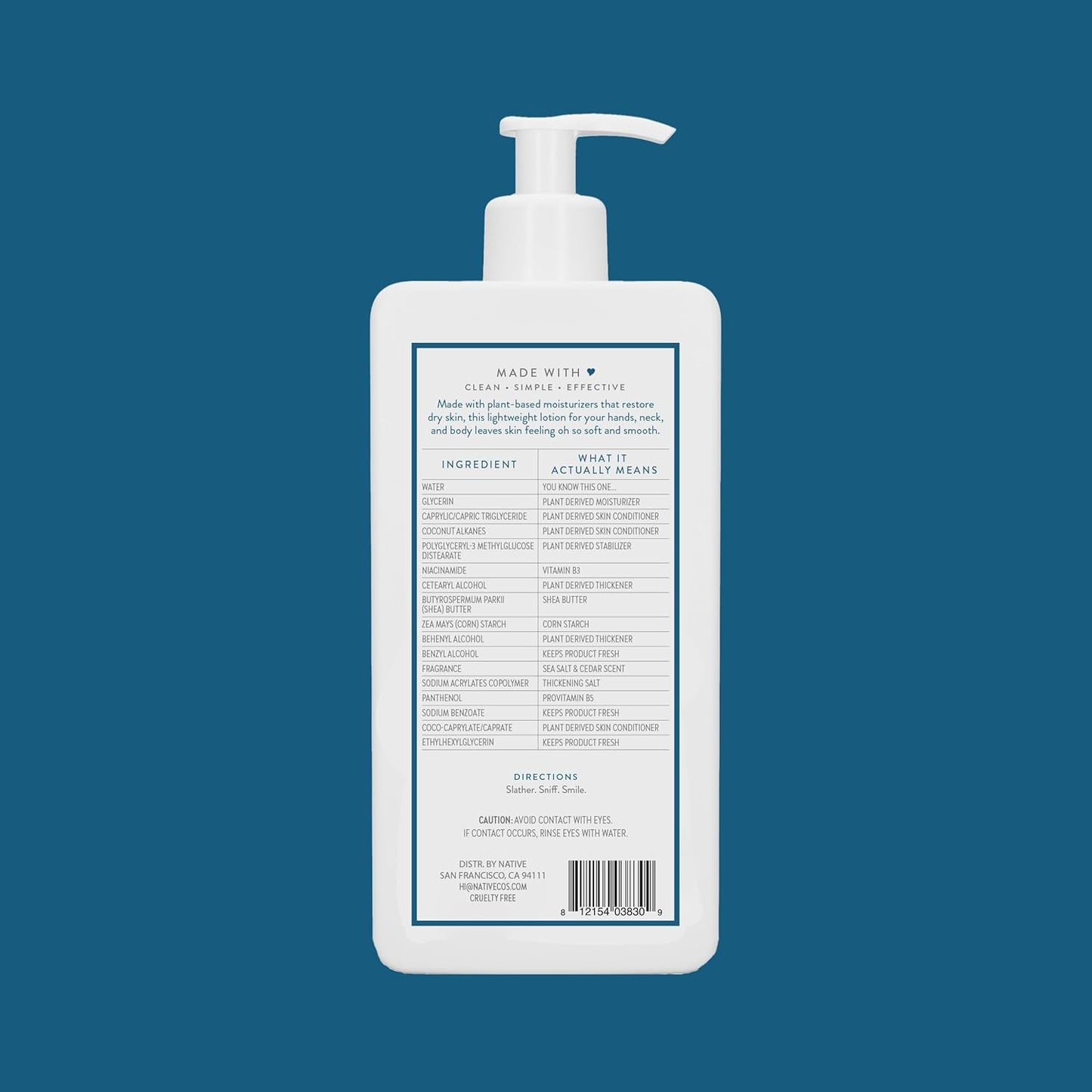 Native Body Lotion Contains Naturally Derived Plant-Based Moisturizers for Women and Men | Restores Dry Skin, Sea Salt & Cedar, 16.5 fl oz