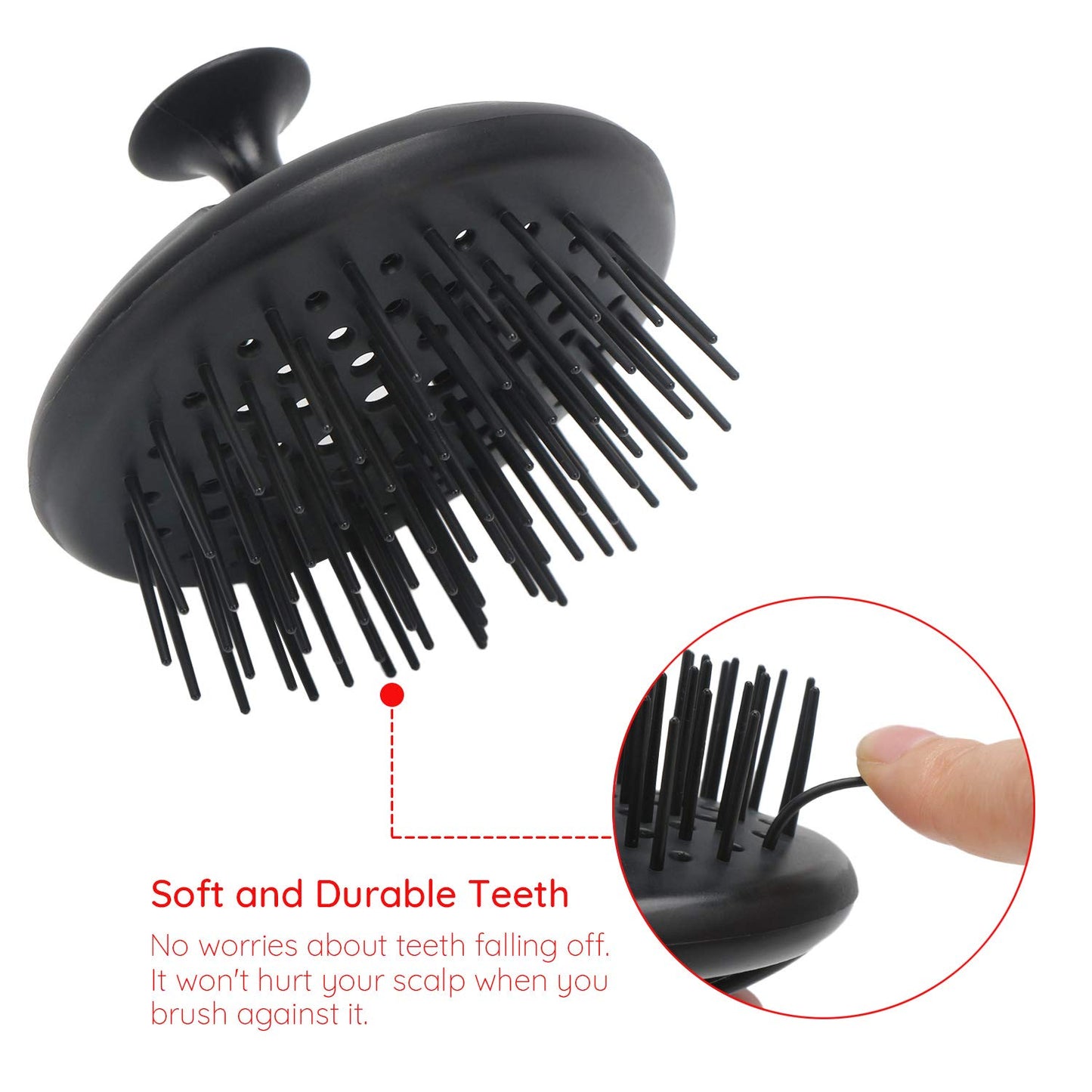 Segbeauty Dandruff Brushes, 2pcs 0.8 inches Long Hard Bristle Scalp Massage Brushes for Thick or Thin 2c to 3b Curly Hair, Shower Comb for Deep Cleaning Beard Pet Grooming Hair Care for Women Men