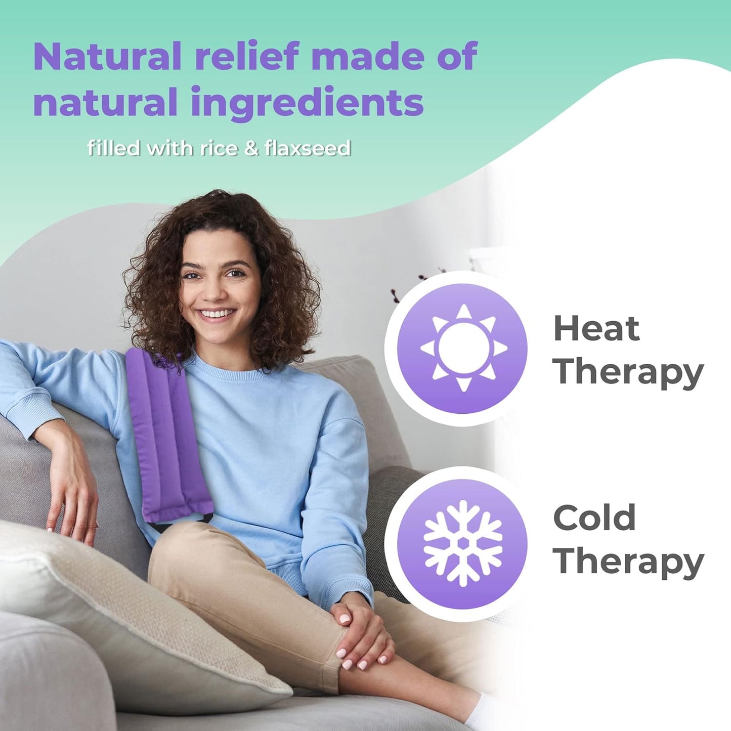 Microwavable Heating Pads for Lower Back, Neck, and Shoulder Pain Relief - Moist Microwave Heating Pad for Muscles and Joints - Microwave Hot Pack Heat Pad for Cramps -2 Heat Pack Purple