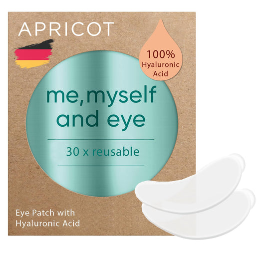 APRICOT Eye Patches with Hyaluronic Acid (pack of 1) I Anti-Aging Eye Pads "Me,Myself and Eye" I Reduces eye wrinkles I Reusable eye patches I Silicone pads against wrinkles I Made in Germany