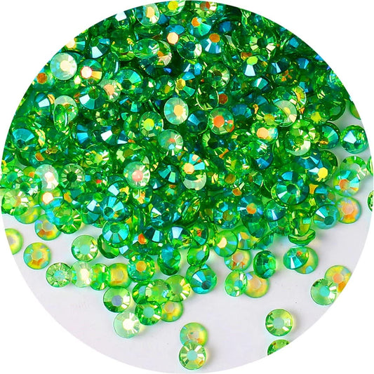 4500 Pcs SS12 3mm AB Flatback Rhinestones for Nails Art Crafts Transparent Glitter Round Gems Crystals DIY Clothes Shoes(Clear Green AB)