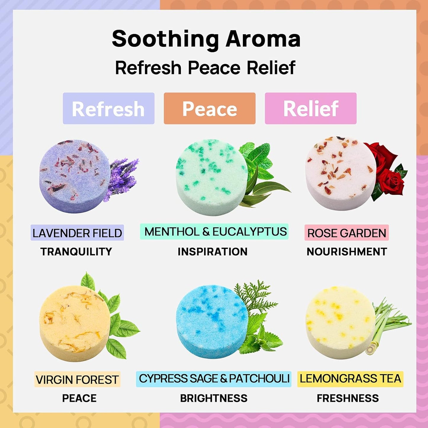 Lagunamoon Aromatherapy Shower Steamers, 12 Piece Variety Pack Essential Oil Shower Steamers - Self Care, Relaxation, Pampering Vapor Shower Tablets for Home Spa, Christmast Set, Gifts for Men, Women