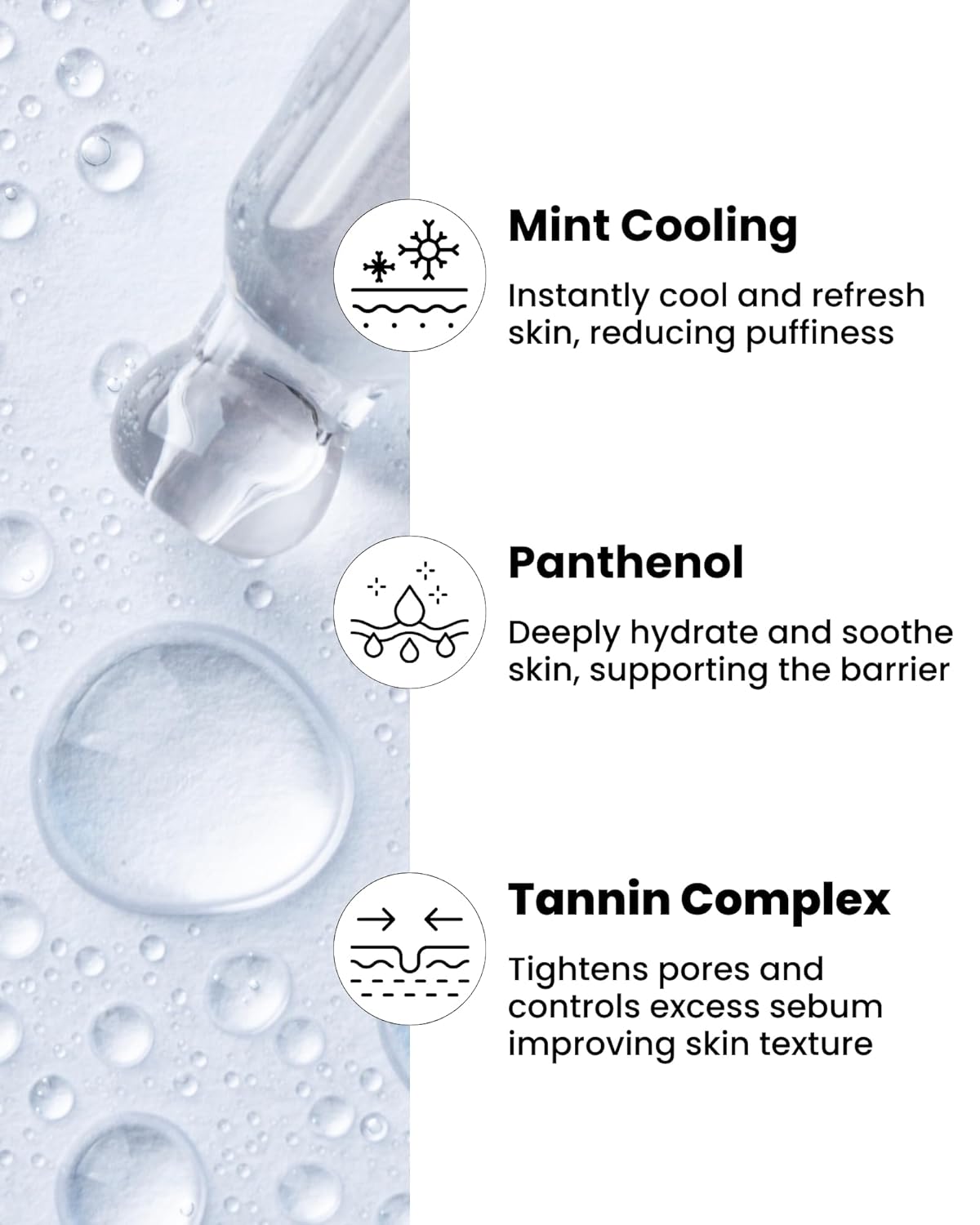 Ice Roll Serum | Cooling & Hydrating Roll-On Serum for Face, Puffy Eyes, Tannin & Panthenol for Pore Minimizing, Soothing, Facial Roller for Depuffing, Under Eye Bag Treatment | Korean Skin Care