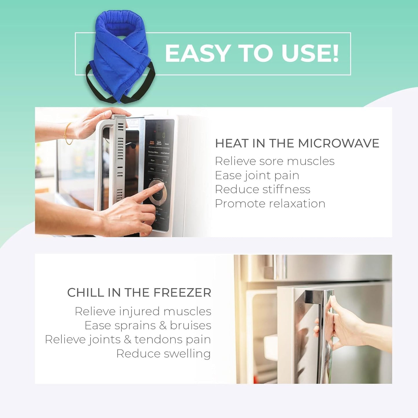 Microwavable Heating Pads for Lower Back, Neck, and Shoulder Pain Relief - Moist Microwave Heating Pad for Muscles and Joints - Microwave Hot Pack Heat Pad for Cramps